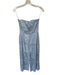 Aijek Size 1/S Slate Blue Linen & Silk Strapless Embroidered Flowers Jumper Slate Blue / 1/S