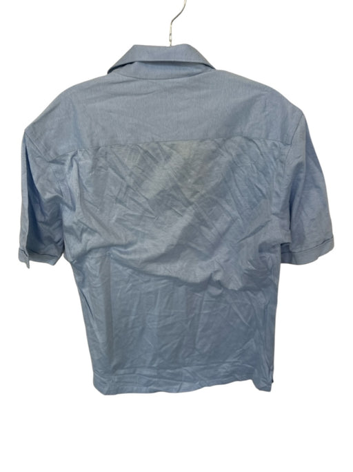 Eton NWT Size M Light blue Cotton & Linen Solid Split Neck Men's Polo Light blue / M