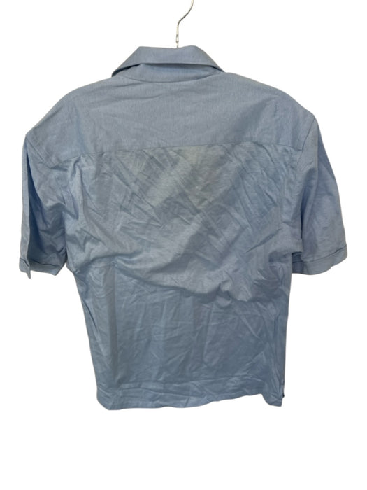 Eton NWT Size M Light blue Cotton & Linen Solid Split Neck Men's Polo Light blue / M
