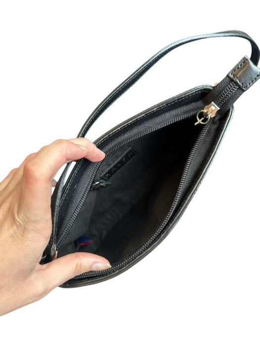 Ralph Lauren Black Leather Shoulder Strap Zip Close Bag Black / S