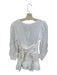 Maia Bergman Size S White Linen Long Balloon Sleeve Wrap Lace Dress White / S