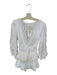 Maia Bergman Size S White Linen Long Balloon Sleeve Wrap Lace Dress White / S