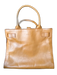 Furla Brown Leather Top Handles Snap Button Close Structured Bag Brown / M