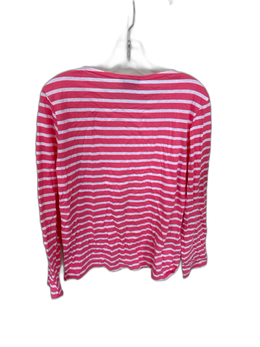 Saint James L'Atelier Size M Pink & White Cotton Long Sleeve Striped Top Pink & White / M