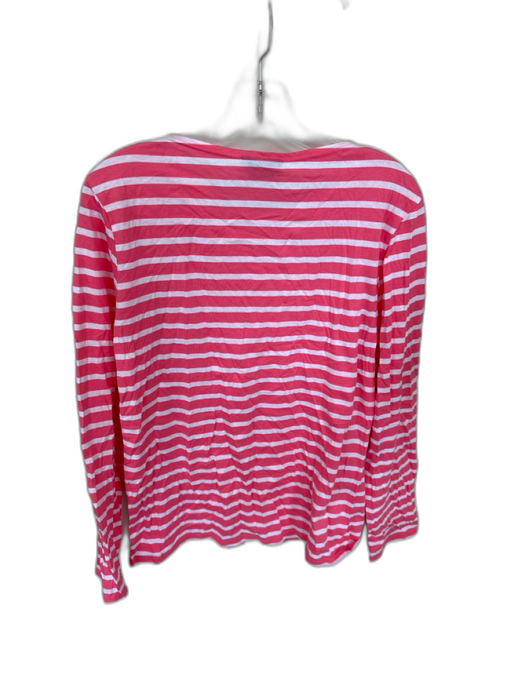 Saint James L'Atelier Size M Pink & White Cotton Long Sleeve Striped Top Pink & White / M
