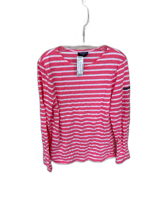 Saint James L'Atelier Size M Pink & White Cotton Long Sleeve Striped Top Pink & White / M