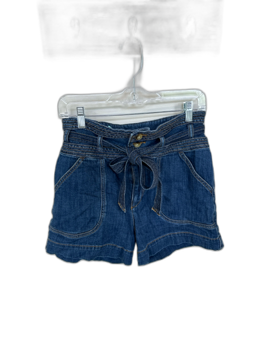 Pilcro Size 29 Dark Wash Cotton Blend High Waist Belted Denim Shorts Dark Wash / 29