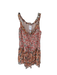Anna Sui Size 4 Peach & brown Silk Sleeveless Flowers Buttons Dress Peach & brown / 4