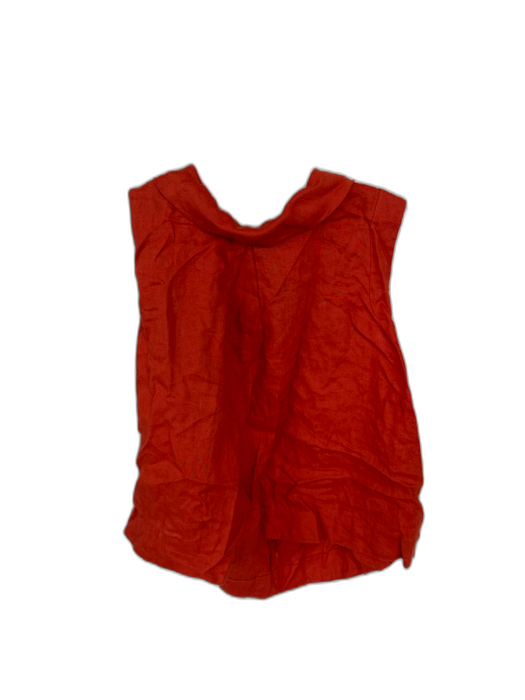 Hobbs Size 10 Rust Linen Collar Sleeveless Top Rust / 10