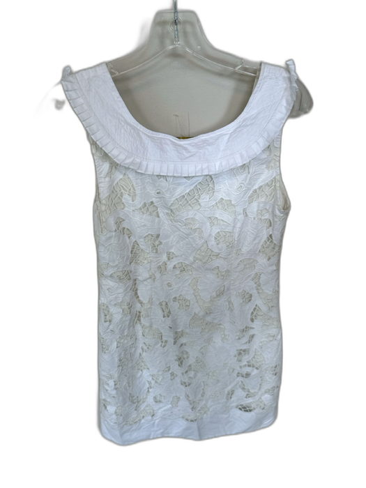 Vineet Bahl Size S White Cotton Sleeveless Bib eyelet Dress White / S