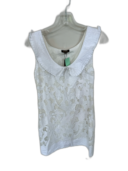 Vineet Bahl Size S White Cotton Sleeveless Bib eyelet Dress White / S