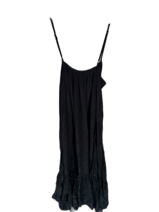 J. Crew Size S Black Viscose Spaghetti Strap Rope Belted Maxi Dress Black / S