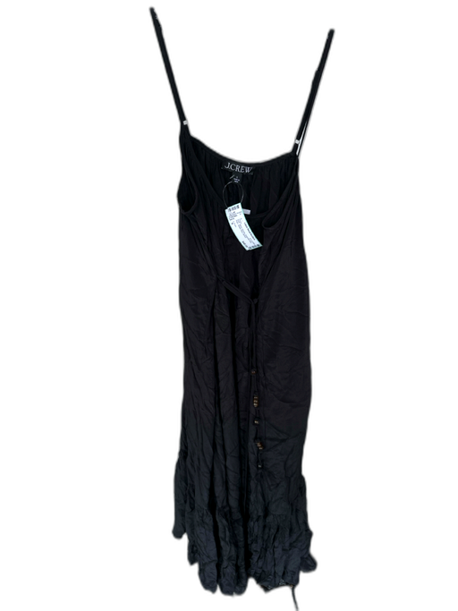J. Crew Size S Black Viscose Spaghetti Strap Rope Belted Maxi Dress Black / S