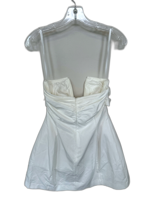 BHLDN Size 4 Ivory Polyester Strapless Bow Back Zip Bridal Dress Ivory / 4