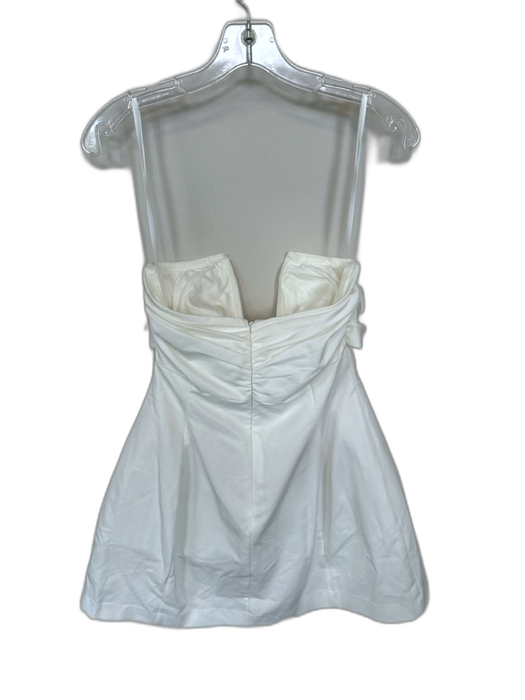 BHLDN Size 4 Ivory Polyester Strapless Bow Back Zip Bridal Dress Ivory / 4