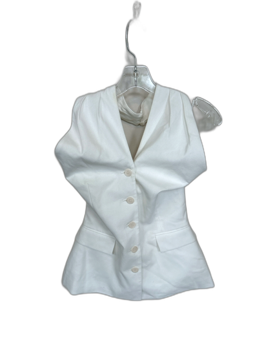 Mare Mare Size XXS White Viscose Blend Halter Neck Buttons Open Back Dress White / XXS