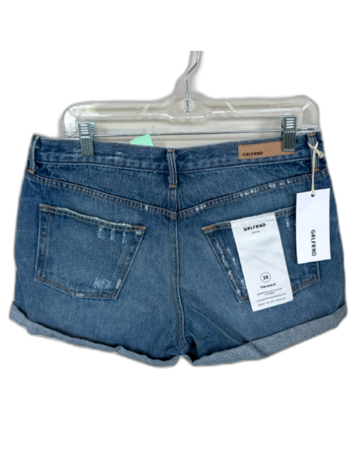 GRLFRND Size 28 Med Dark Wash Cotton Cuffed Denim Shorts Med Dark Wash / 28