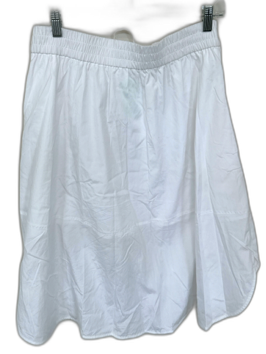 Vince Size M White Cotton Drawstring Midi Skirt White / M