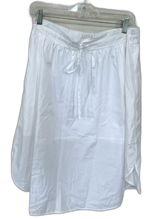 Vince Size M White Cotton Drawstring Midi Skirt White / M