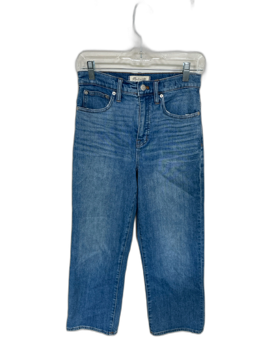 Madewell Size 26 Med Light Wash Cotton High Waist Wide Leg Cropped Jeans Med Light Wash / 26