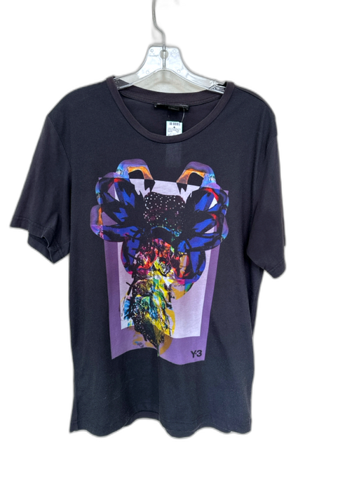 Y-3 Adidas Size M Navy & Multicolor Cotton Abstract Athletic Men's T-Shirt Navy & Multicolor / M