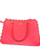 Kate Spade Coral Pink Leather Scalloped Structured Top Handles Long strap Bag Coral Pink / M