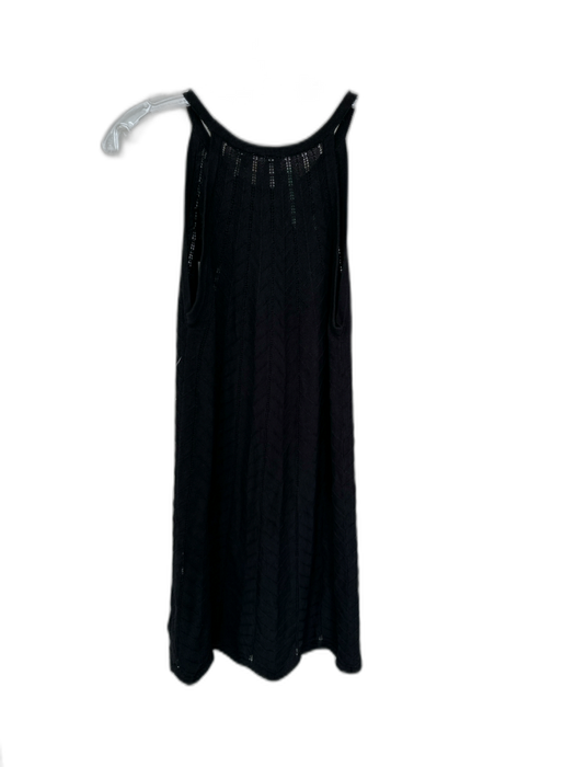 Joie Size M Black Cotton Blend Sleeveless Chevron Coverup Dress Black / M