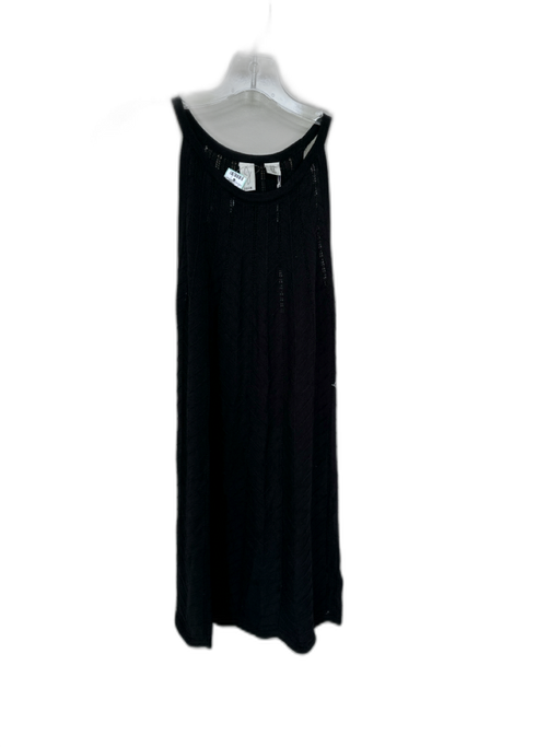 Joie Size M Black Cotton Blend Sleeveless Chevron Coverup Dress Black / M