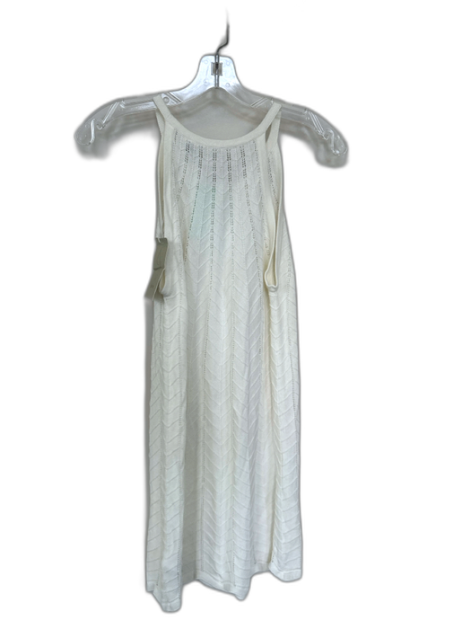 Joie Size M White Cotton Blend Sleeveless Chevron Coverup Dress White / M