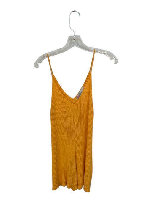 FP Beach Size L Marigold Viscose Blend Spaghetti Strap Ribbed Dress Marigold / L