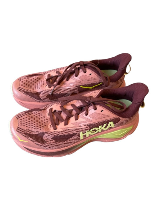 Hoka Shoe Size 7.5B Maroon & Pink Canvas Perforated Athletic Sneakers Maroon & Pink / 7.5B