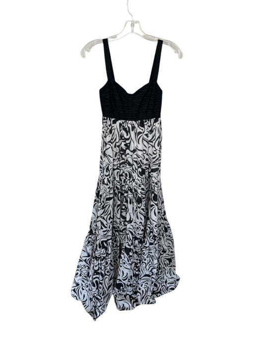 Pinko Size 36/S Black & White Cotton Blend Sleeveless Sweetheart Neckline Dress Black & White / 36/S