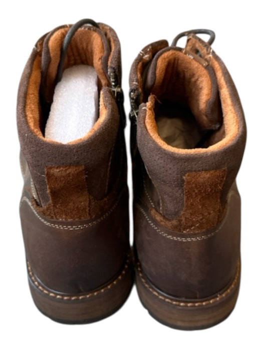 Florsheim Shoe Size 10 New Brown Leather Lace Up Side Zip Men's Boots Brown / 10