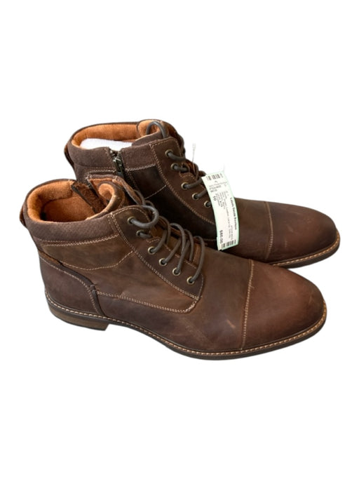 Florsheim Shoe Size 10 New Brown Leather Lace Up Side Zip Men's Boots Brown / 10