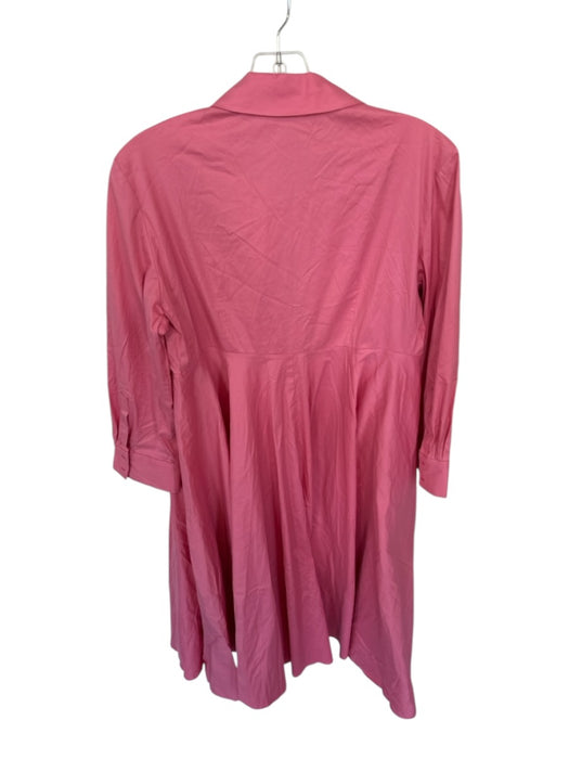 Paule Ka Size 42 Pink Cotton Blend Long Sleeve Collar Snap Buttons Maxi Dress Pink / 42