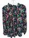 XiRENA Size S Navy & Multi Rayon Long Sleeve Botanical Ruffle collar Top Navy & Multi / S