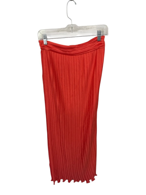 AIIFOS Size S Orange Recycled Polyester Side Zip Acordian Pleated Slit Skirt Orange / S