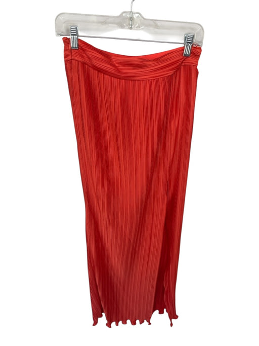 AIIFOS Size S Orange Recycled Polyester Side Zip Acordian Pleated Slit Skirt Orange / S