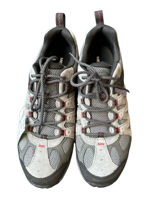Merrell Shoe Size 11 New Gray & Red Canvas & Leather Perforated Lace Up Sneakers Gray & Red / 11