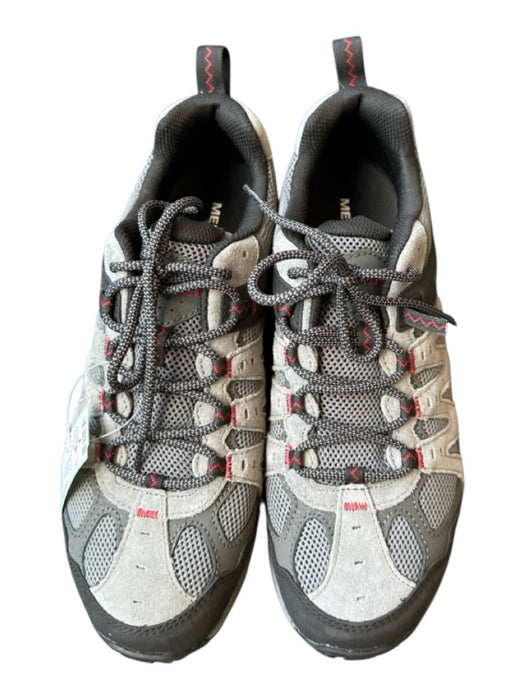 Merrell Shoe Size 11 New Gray & Red Canvas & Leather Perforated Lace Up Sneakers Gray & Red / 11
