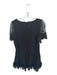 Maia Bergman Size L Black Cotton Short Sleeve Lace Back Zip Dress Black / L