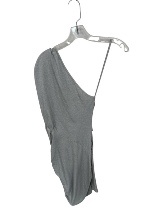 IRO Size XS Gray Cotton & Viscose One Shoulder Gathered Side Mini Dress Gray / XS