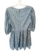 Bardot Size 6 Baby Blue Lace 3/4 Balloon Sleeve V Neck Back Zip Dress Baby Blue / 6
