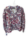 Magali Pascal Size M Blue & Purple Cotton & Silk Long Balloon Sleeve Flowers Top Blue & Purple / M