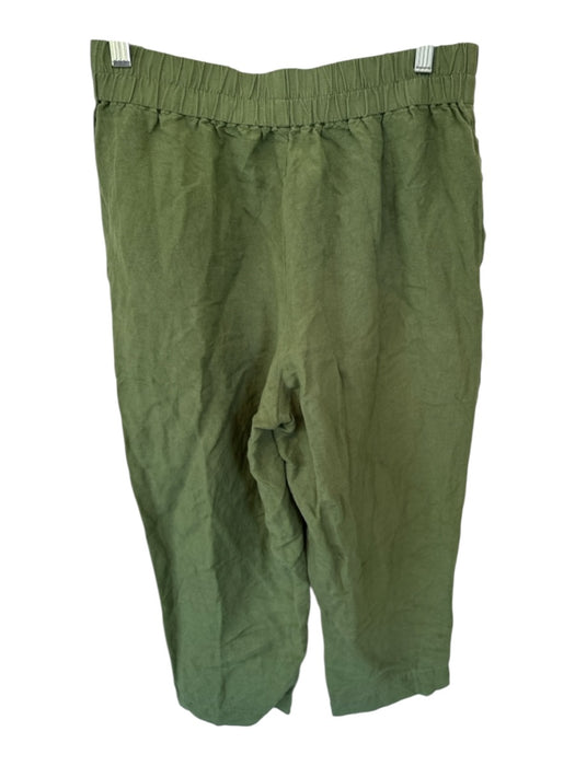 Madewell Size S Olive Green Linen & Viscose Elastic Waist Front Pockets Pants Olive Green / S