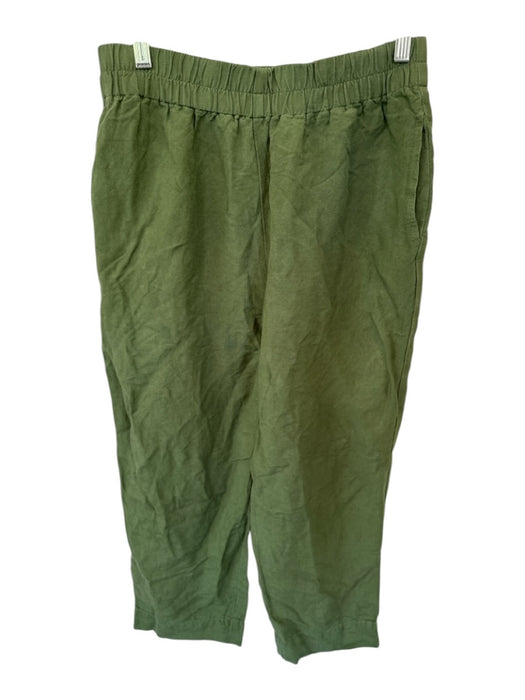 Madewell Size S Olive Green Linen & Viscose Elastic Waist Front Pockets Pants Olive Green / S