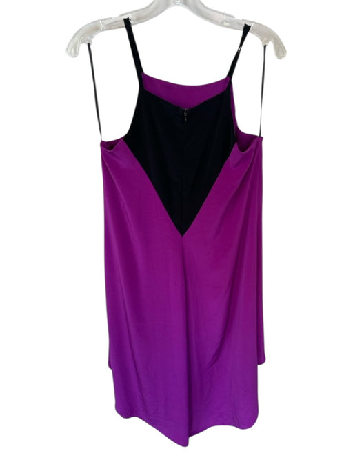 Nha Khanh Size 10 Purple & Black Triacetate Spaghetti Strap Color Block Gown Purple & Black / 10