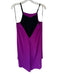 Nha Khanh Size 10 Purple & Black Triacetate Spaghetti Strap Color Block Gown Purple & Black / 10