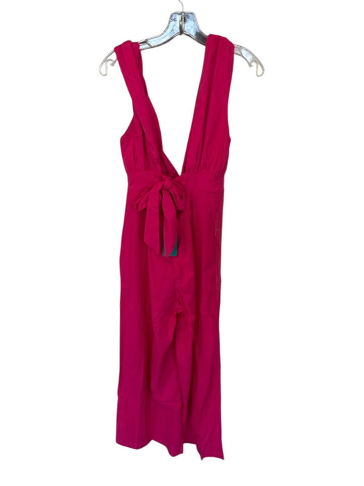 Lalibela Size S Pink Cotton Sleeveless Back Tie Wide Leg Jumper Pink / S