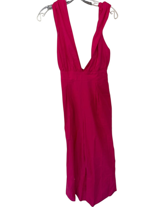 Lalibela Size S Pink Cotton Sleeveless Back Tie Wide Leg Jumper Pink / S